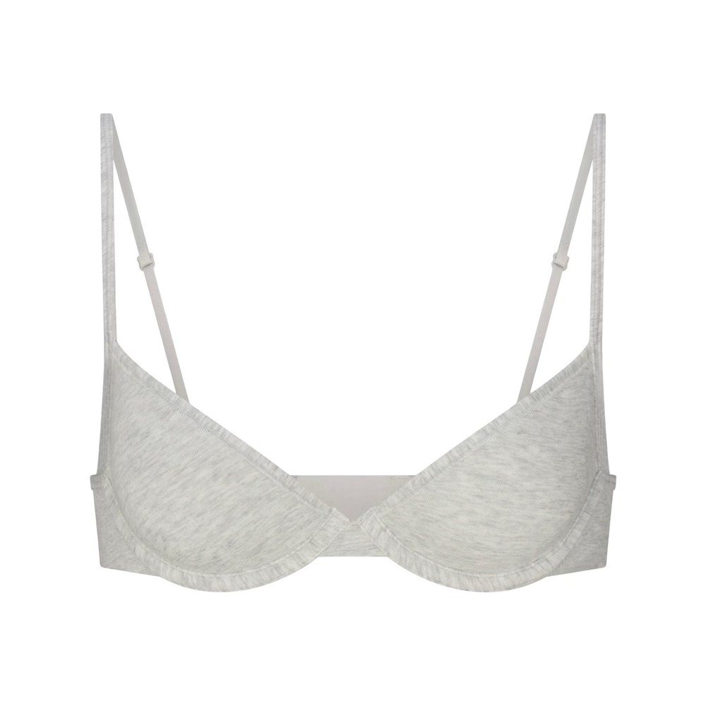Skims Everyday Cotton Lightly Lined Demi  - New - Light Heather Gray - 34B